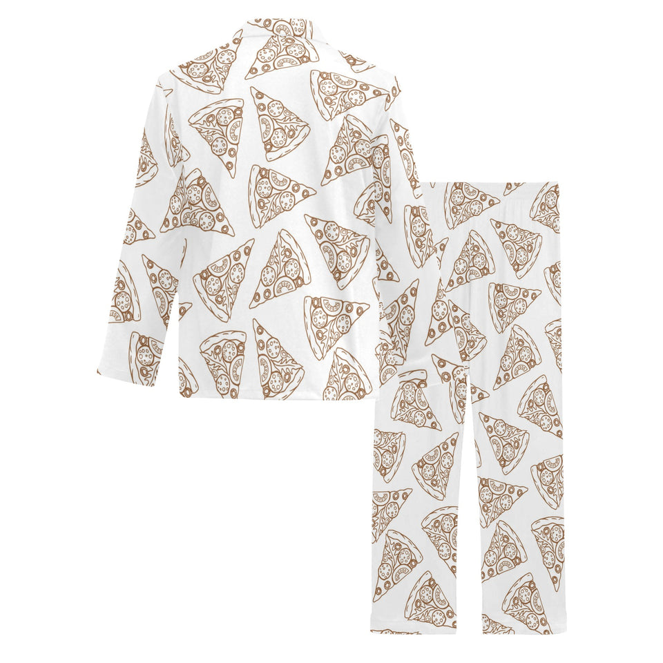 Hand drawn pizza pattern Men's Long Pajama Set