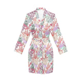 Coral Reef Pattern Print Design 03 Women's Long Sleeve Belted Night Robe
