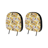 Cool Bee honeycomb leaves pattern Car Headrest Cover