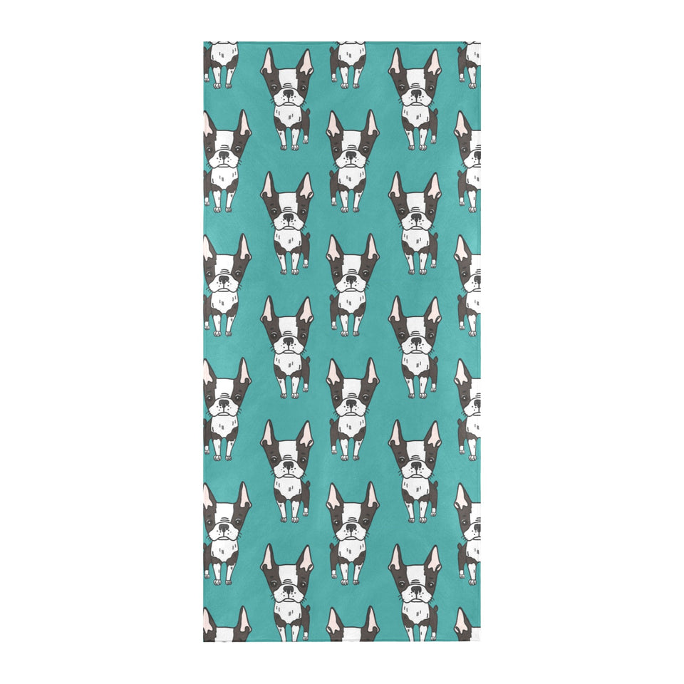 Hand drawn boston terrier dog pattern Beach Towel