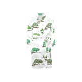 Chameleon lizard pattern Men's Long Sleeve Belted Night Robe