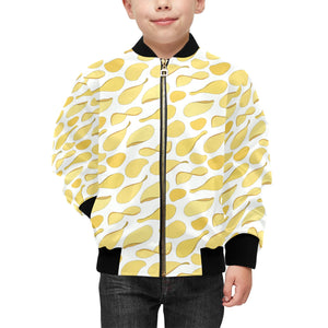 Potato Chips Pattern Print Design 02 Kids' Boys' Girls' Bomber Jacket