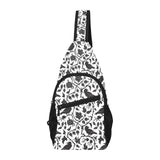 Crow dark floral pattern All Over Print Chest Bag