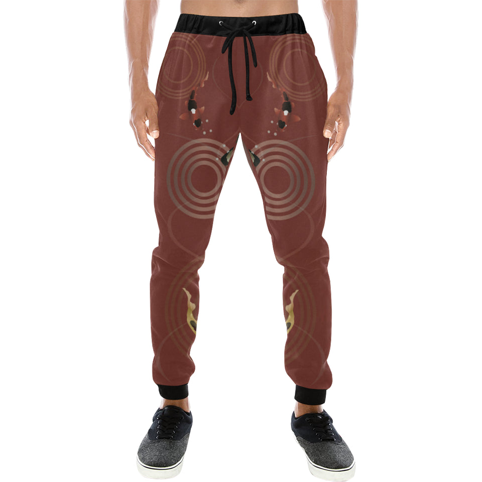 Fancy Carp red background Unisex Casual Sweatpants