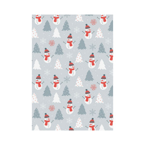 Snowman christmas tree snow gray background House Flag Garden Flag