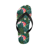 Parrot Palm tree leaves flower hibiscus pattern Unisex Flip Flops