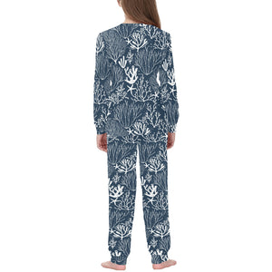 Coral Reef Pattern Print Design 05 Kids' Boys' Girls' All Over Print Pajama Set