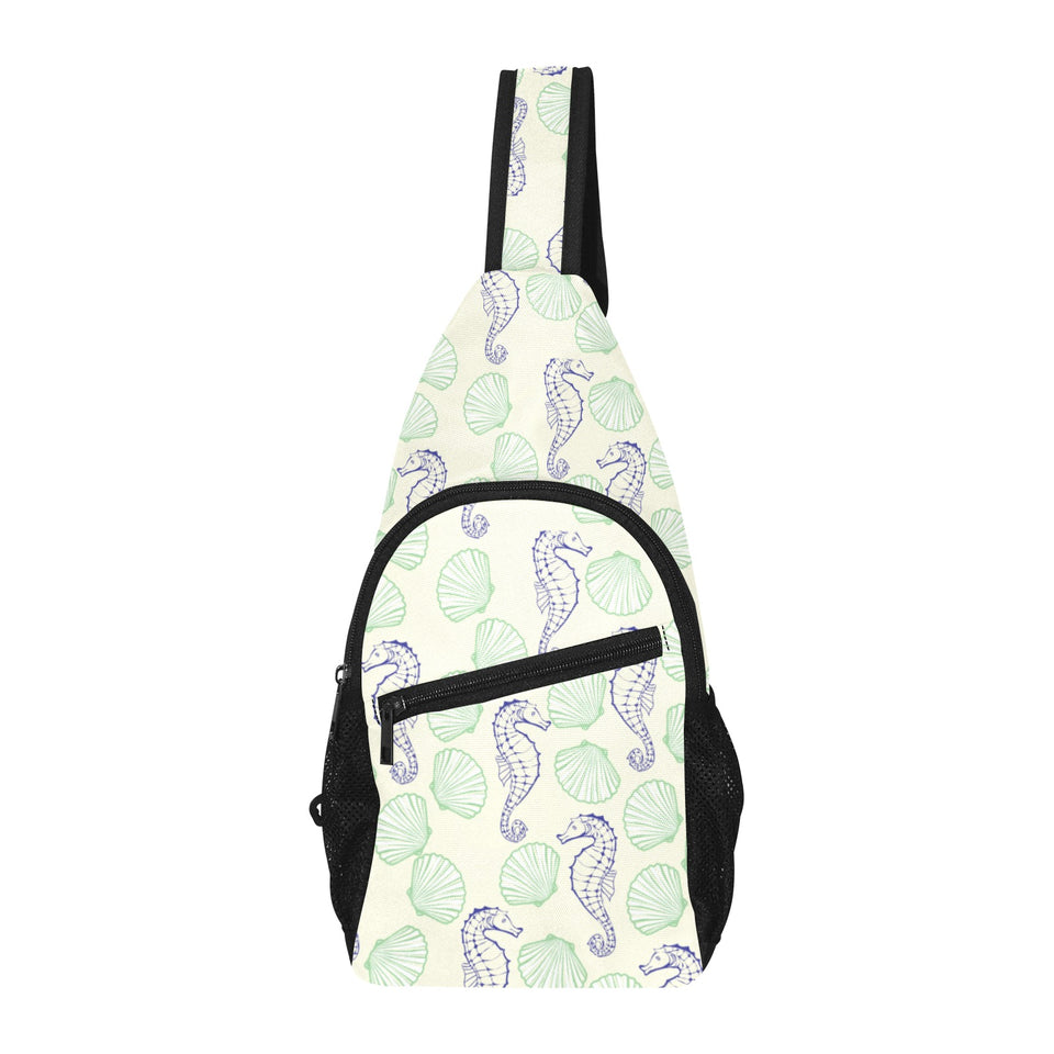 Seahorse shell pattern All Over Print Chest Bag