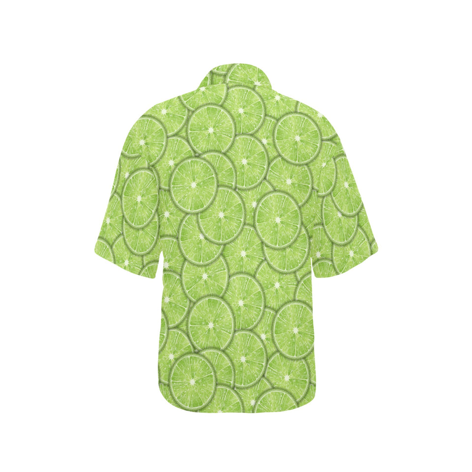 Slices of Lime pattern Women's All Over Print Hawaiian Shirt