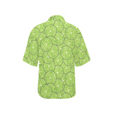Slices of Lime pattern Women's All Over Print Hawaiian Shirt