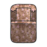 Pink sakura cherry blossom drak brown background Car Seat Back Organizer