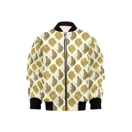 Lion Pattern Print Design 02 Kids' Boys' Girls' Bomber Jacket