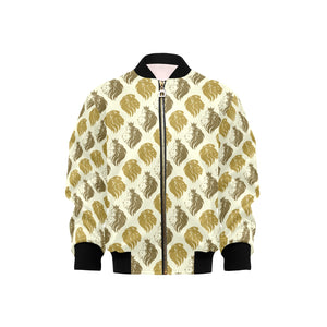 Lion Pattern Print Design 02 Kids' Boys' Girls' Bomber Jacket
