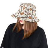 Sloths hanging on the tree pattern Unisex Bucket Hat