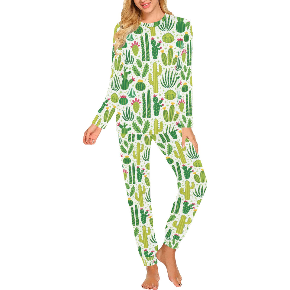 Cactus pattern copy Women's All Over Print Pajama Set