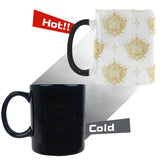 Gold Ornamental lotue waterlily symbol pattern Morphing Mug Heat Changing Mug