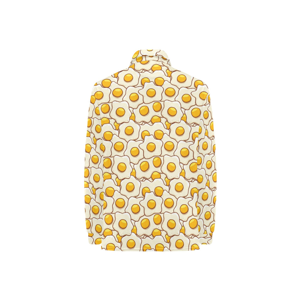 Fried Eggs Pattern Print Design 02 Women's Long Sleeve Polo Shirt