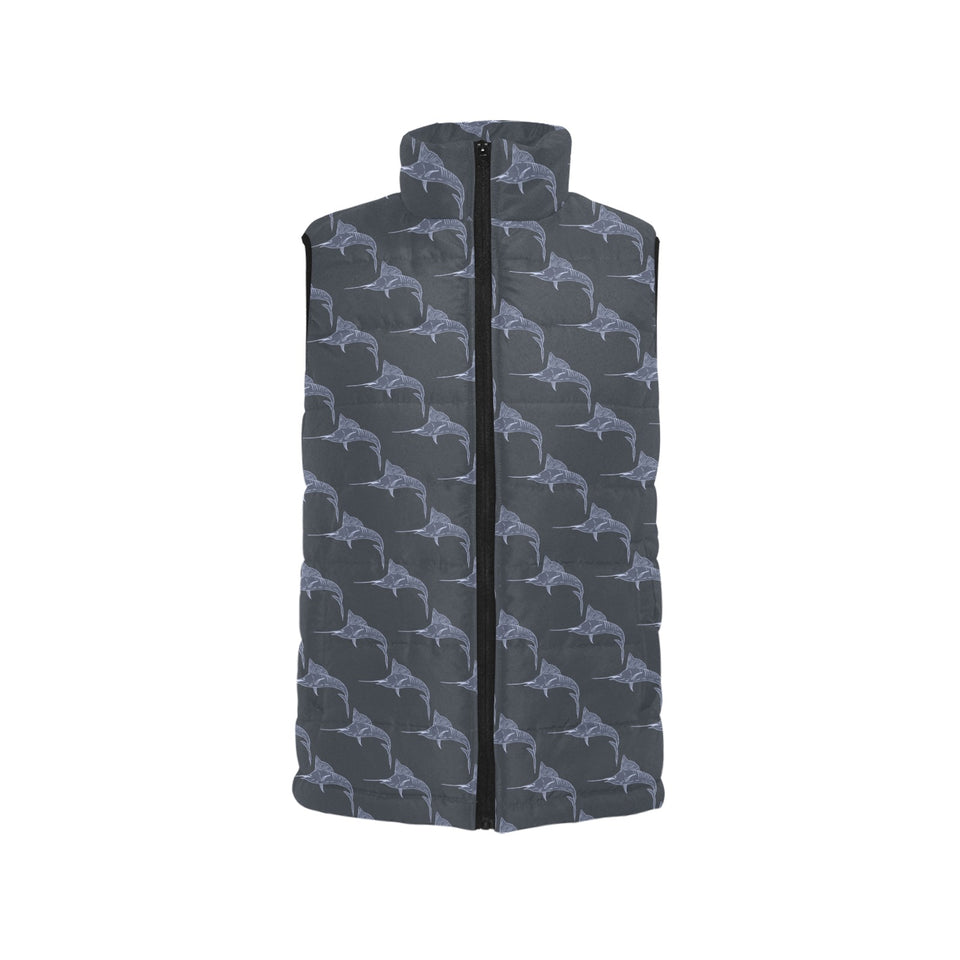 Swordfish Pattern Print Design 03 Men's Padded Vest