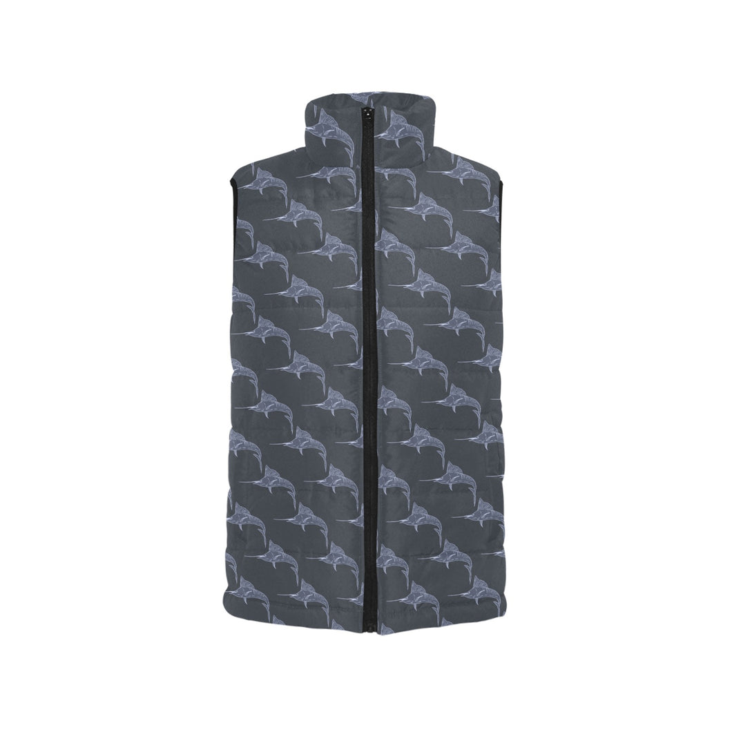 Swordfish Pattern Print Design 03 Men's Padded Vest