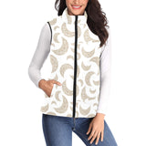 Cool gold moon abstract pattern Women's Padded Vest