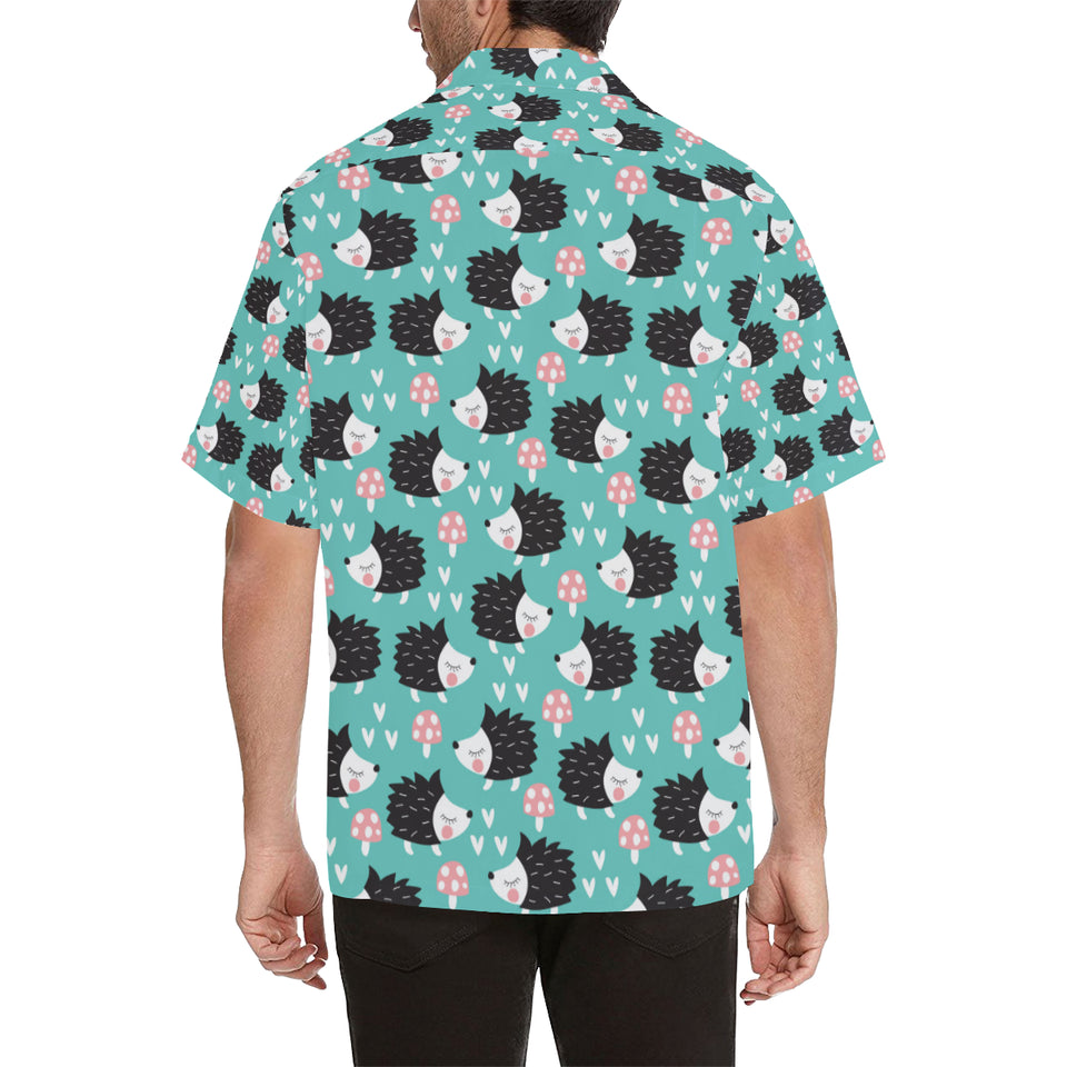 Hedgehog Pattern Print Design 03 Men's All Over Print Hawaiian Shirt (Model T58)