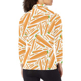 Carrot Pattern Print Design 02 Women's Long Sleeve Polo Shirt