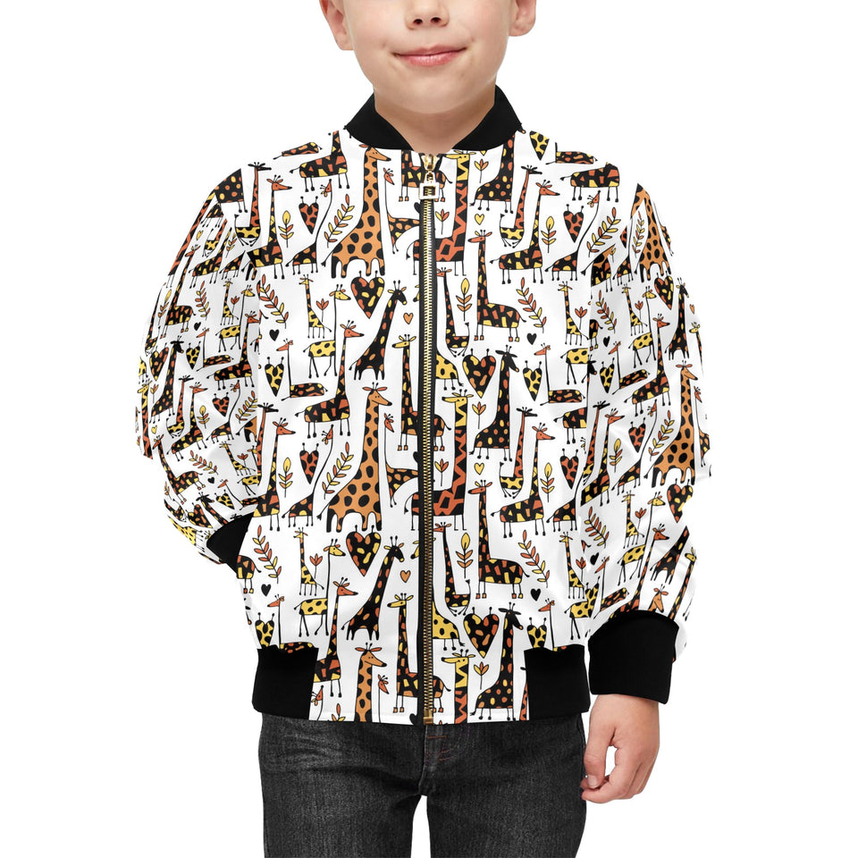 Giraffe Pattern Print Design 05 Kids' Boys' Girls' Bomber Jacket