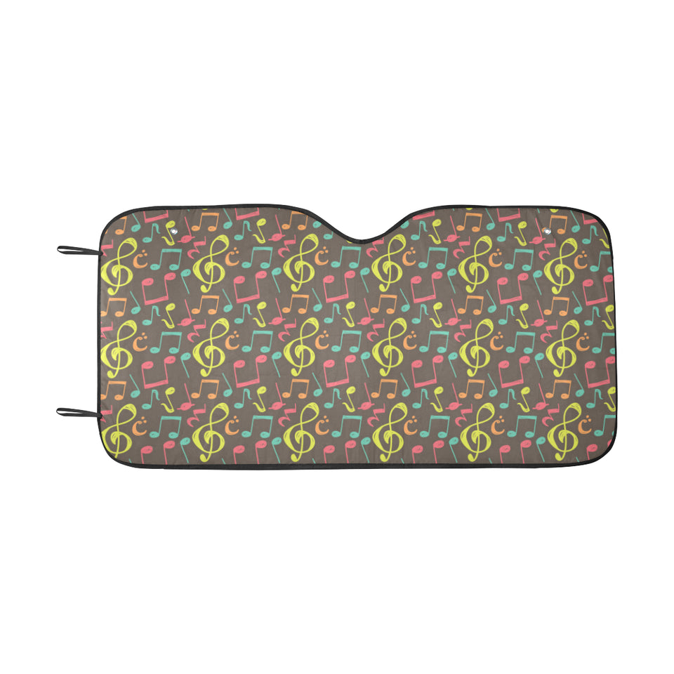 Music Notes Pattern Print Design 05 Car Sun Shade