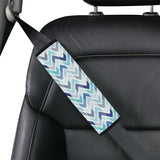 zigzag  chevron blue pattern Car Seat Belt Cover