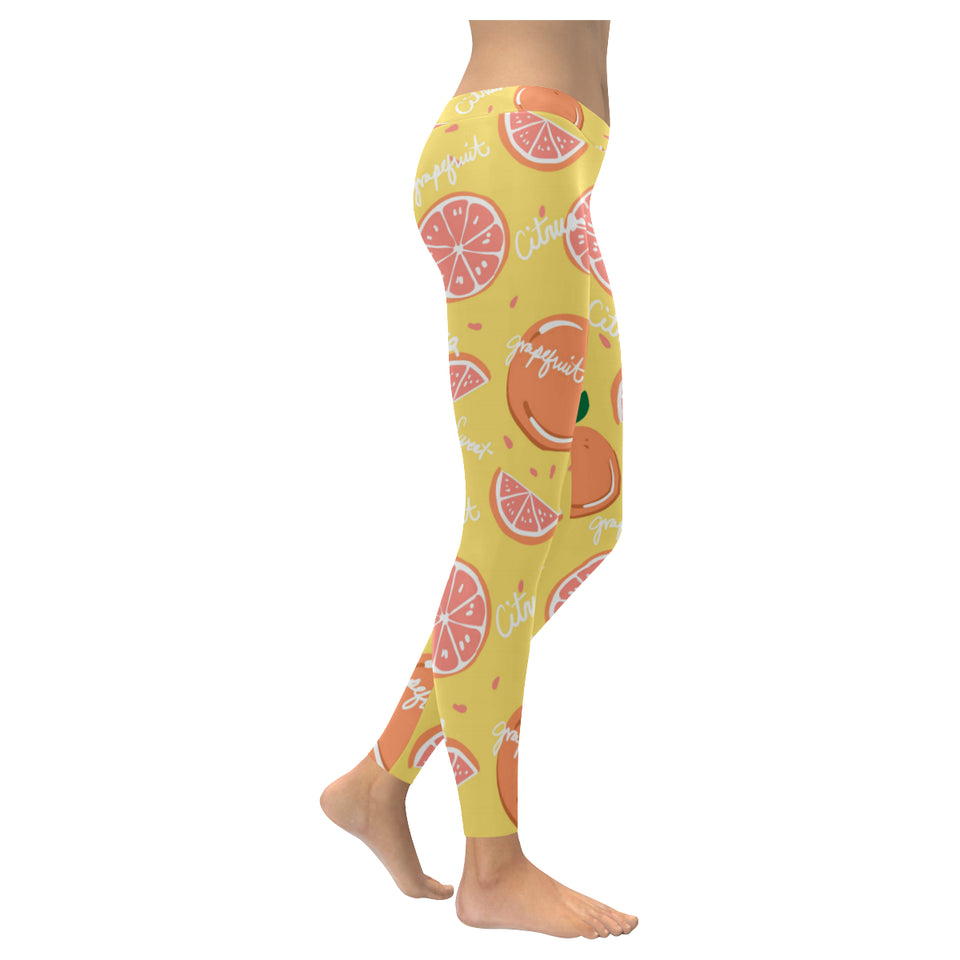 Grapefruit yellow background Women's Legging Fulfilled In US