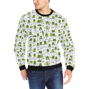 Sketch funny frog pattern Men's Crew Neck Sweatshirt