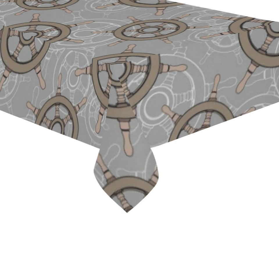 nautical wood steering wheel pattern Tablecloth