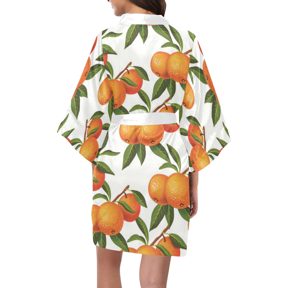 Oranges pattern background Women's Short Kimono Robe