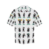 Cute ninja katana sword pattern Men's All Over Print Hawaiian Shirt