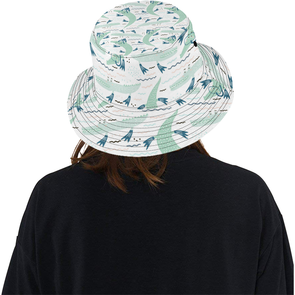 Crocodile diver pattern Unisex Bucket Hat
