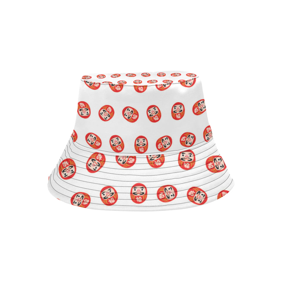 Daruma japanese wooden doll pattern Unisex Bucket Hat