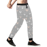 Heart pattern gray background Unisex Casual Sweatpants