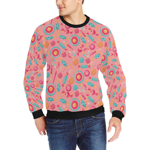 Colorful candy pattern Men's Crew Neck Sweatshirt