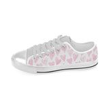 Watercolor pink heart pattern Men's Low Top Shoes White