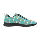 Rainbow pattern green background Women's Sneaker Shoes