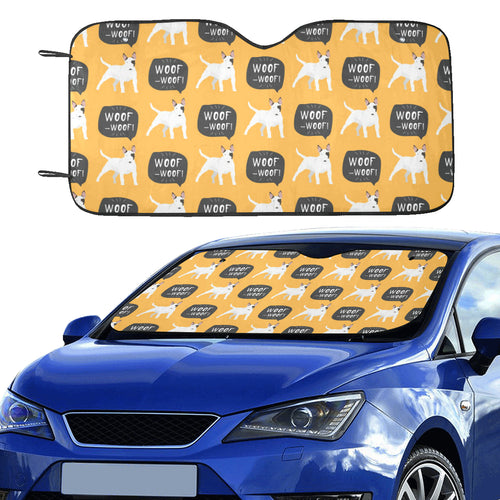 Bull Terrier Pattern Print Design 03 Car Sun Shade