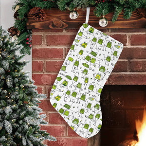 Sketch funny frog pattern Christmas Stocking