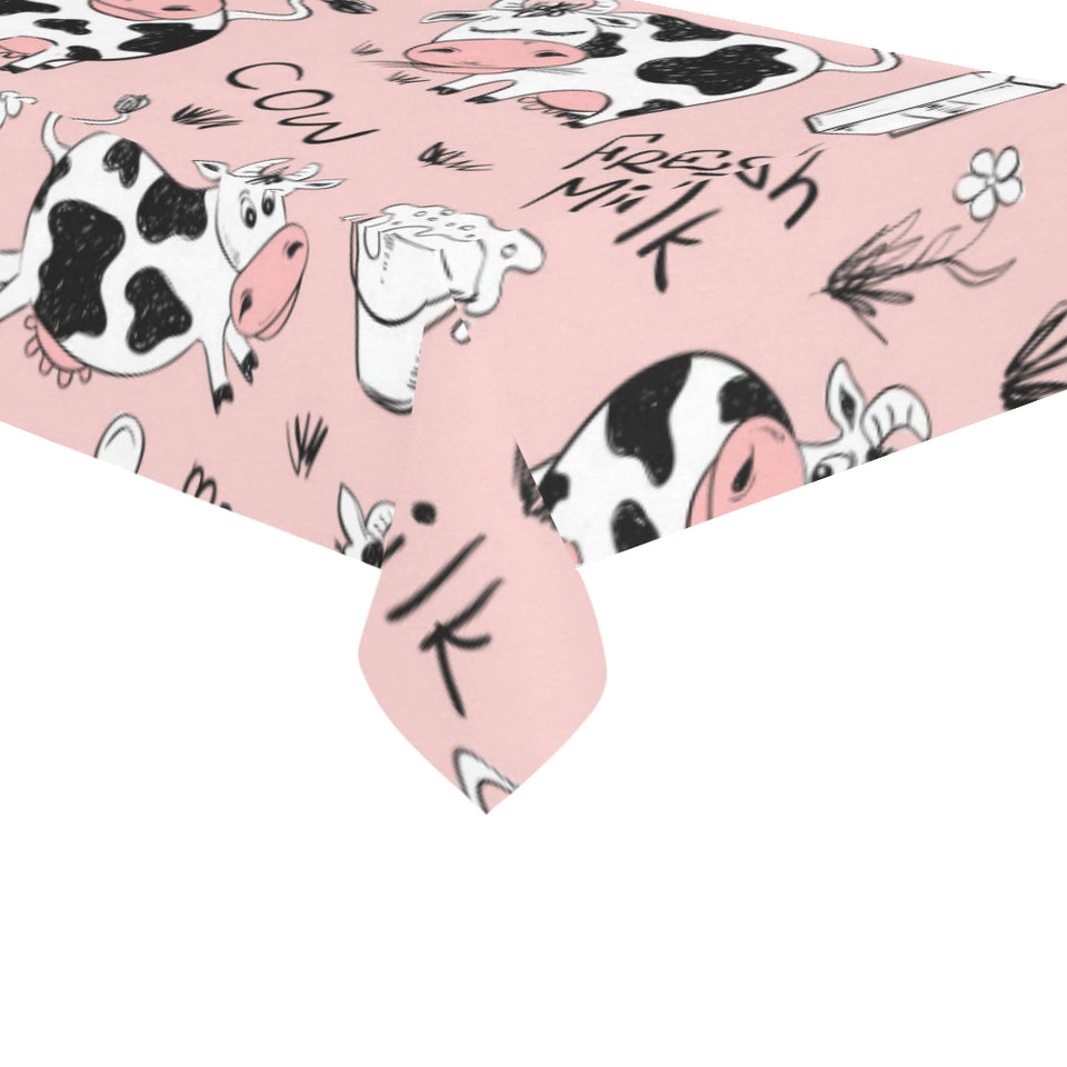 Cows milk product pink background Tablecloth