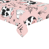 Cows milk product pink background Tablecloth