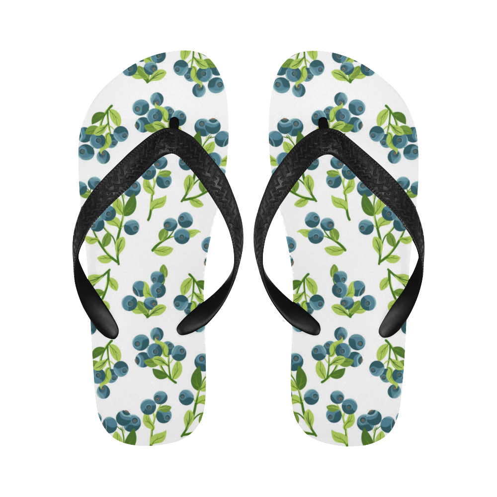 blueberry white background Unisex Flip Flops