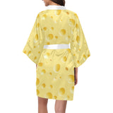 Cheese texture Women's Short Kimono Robe