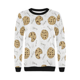 Sketch style cookie pattern Women's Crew Neck Sweatshirt