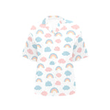 Cute rainbow clound pattern Women's All Over Print Hawaiian Shirt