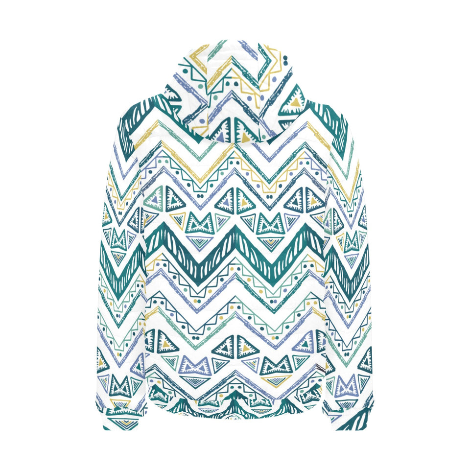 zigzag chevron paint design pattern Men's Padded Hooded Jacket