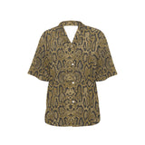 Snake skin pattern Women's All Over Print Hawaiian Shirt